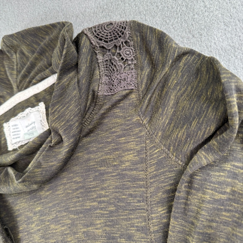 Anthropologie Saturday Sunday Dress Women XS Green Cowl Boho Cottage Midi Shift‎ - Picture 13 of 13